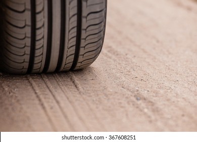 Off Road 4X4 Wheel Tracks On Country Desert Beach Road Sand Motoring Background Image