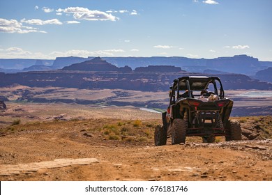 Off Road Vehicle Views Of Moab Utah Trails On Bright Sunny Days 