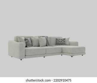 Off White Modern Sofa Isolated On A White Background 