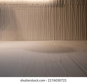 Off White Wall And Floor In A Right Angle View With Room For Text Or Title.