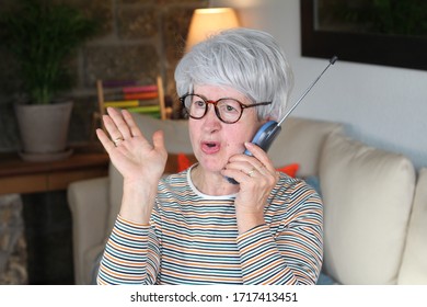 Offended Senior Woman On The Phone