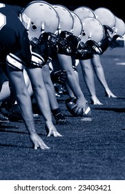 Offensive Linemen, American Football, Blue-tint