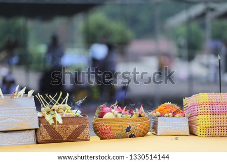 the offerings of Melasti in Seclusion Day of Hindu