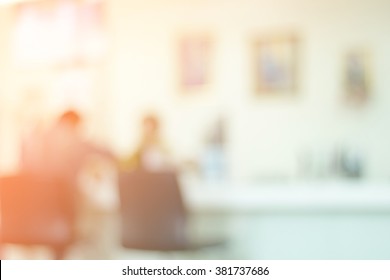 Office Blurred Background And Defocused For Presentation.