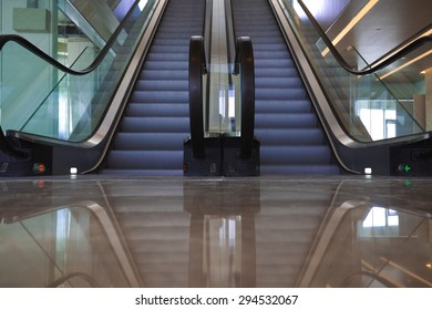 Office Building  Interior Escalators And Stairs