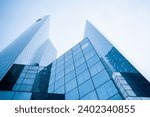 Office Building tower in Financial District La Defense Paris France stock photo