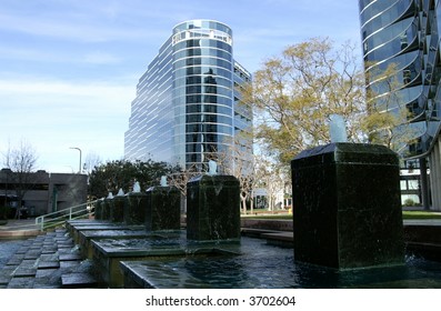 Office Building And Water Feature