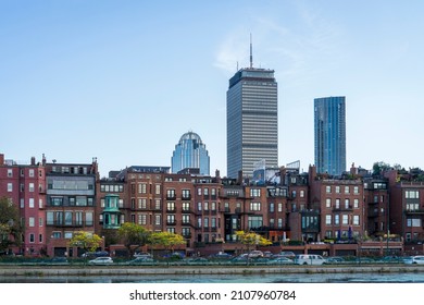 Office buildings and brownstones near Charles river in Boston, Massachusetts