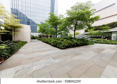 Office Buildings And Green Garden