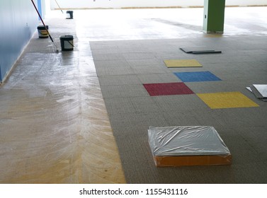 Office Carpet Install At The Construction Site