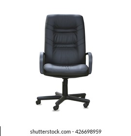 The office chair from black leather. Isolated - Shutterstock ID 426698959