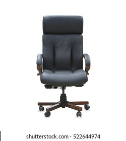 The Office Chair From Black Leather. Isolated