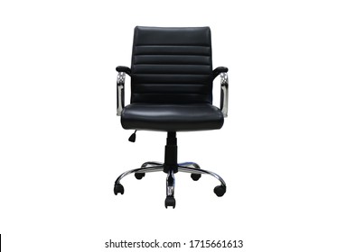 Office chair isolated on white background, modern adjustable chair from black leather. - Powered by Shutterstock