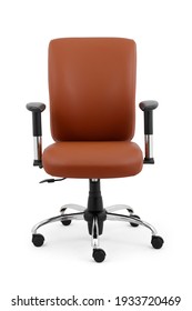 Office Chair Isolated On White Background . Front View