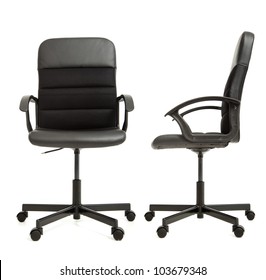 Office Chair On The White Background Front And Side View