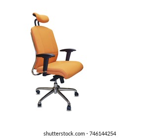 The Office Chair From Orange Cloth. Isolated