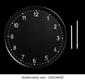 Office Clock Face No Hands. Black Clock Without Hands