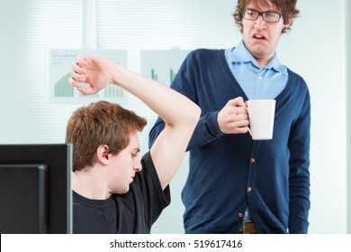 Office Colleague Disgusted By Body Odour In The Workplace