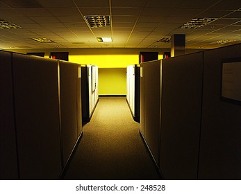 Office Corridor At Night