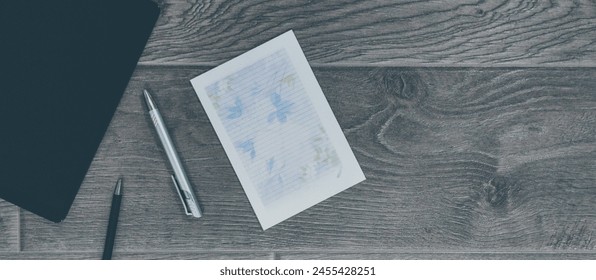 office desk, notes,pencils and tablet for work