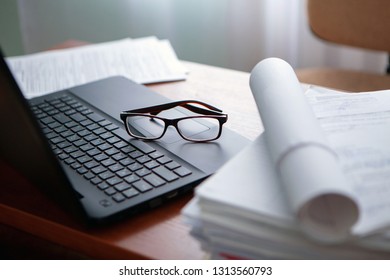 Office Desk Stack Computer Paper Reports Stock Photo 1313560793 ...