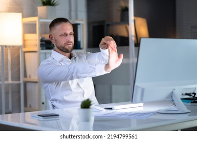 Office Desk Stretch Exercise Workout. Relaxing Stress Break