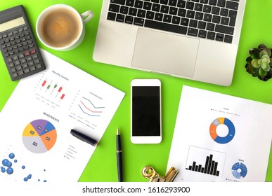 Office Desk Top View Charts Graphs Stock Photo 1616293900 | Shutterstock