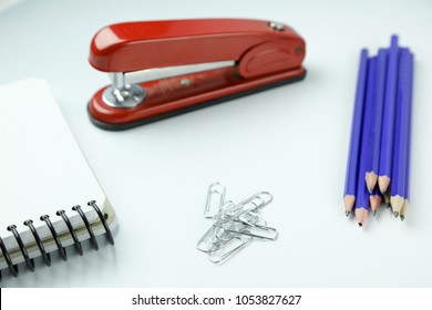 Office Desk And Various Study Materials