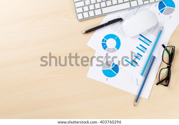 Office Desk Workplace Pc Charts On Stock Photo 403760296 | Shutterstock