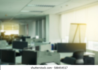 Office Environment With Light Flare And Soft Focus.