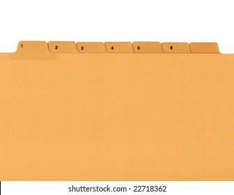 Office Folder With Numbered Tabs Isolated On White