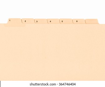  Office Folder With Numbered Tabs Isolated On White Vintage