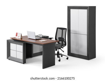 Office Furniture Isolated On White Background