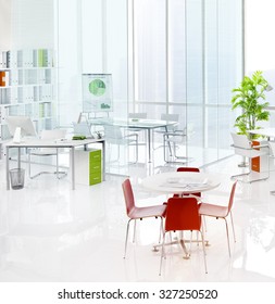 Office Green Business Working Area Meeting Table Concept