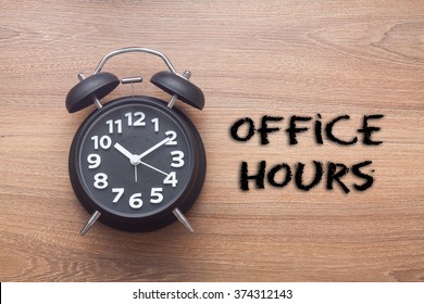 Office hours -  Business handwriting with clock