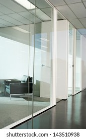 Office Interior With Glass Partition