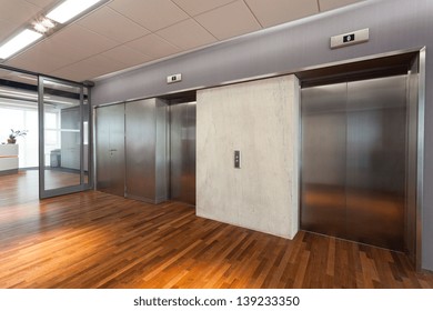 Office interior, hall with two elevators - Powered by Shutterstock