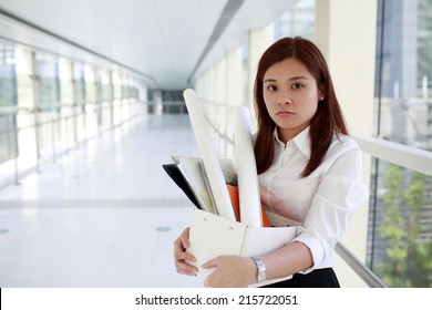 Office Lady In Workplace Seeking Job