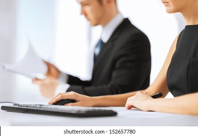 Office, Law And Legal Concept - Business Team On Meeting Using Computer