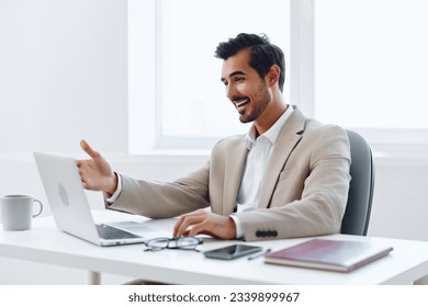 Office man laptop business businessman smiling computer - Shutterstock ID 2339899967