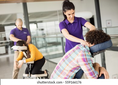 Office Massage At Mobile Chair 