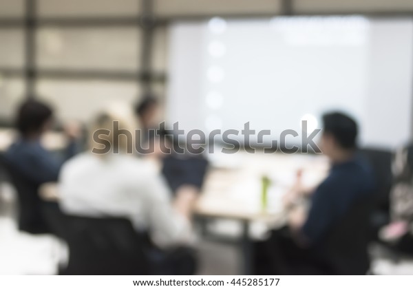 Office Meeting Blur Background Business People Stock Photo 445285177