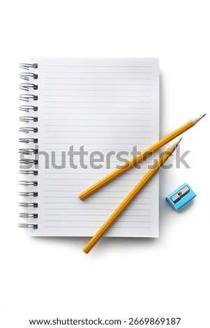 Office: Notebook, Pencil and Pencil Sharpner