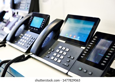 Office phones at the exhibition