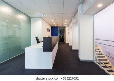 Office Reception Area In A Corporate Headquarters