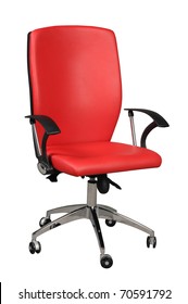 Office Red Chair Isolated On White