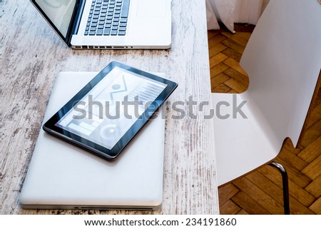 Office Setup Laptop Computer Tablet Pc Stock Photo Edit Now