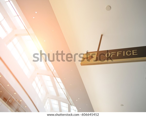 Office Sign Suspended Ceiling Corridor Stock Photo Edit Now