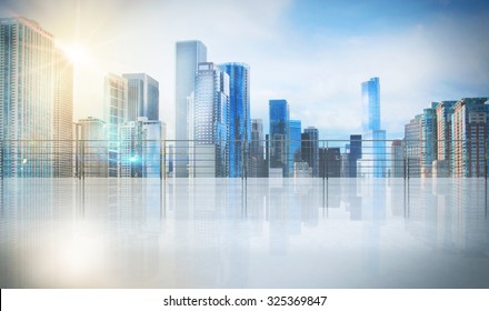 Office In A Skyscraper With Urban View