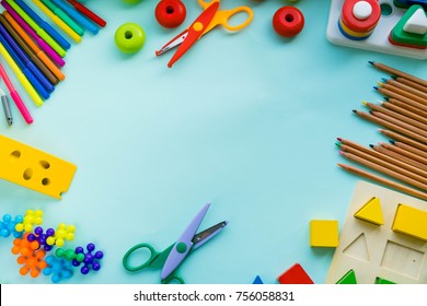 Office and student accessories on a pink. Back to school concept. School, education and learning concept. creativity for kids. Top view colorful background. Flat lay